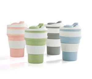 Ceașcă de cafea pliantă din silicon, 350 ml, 16 oz, apă potabilă