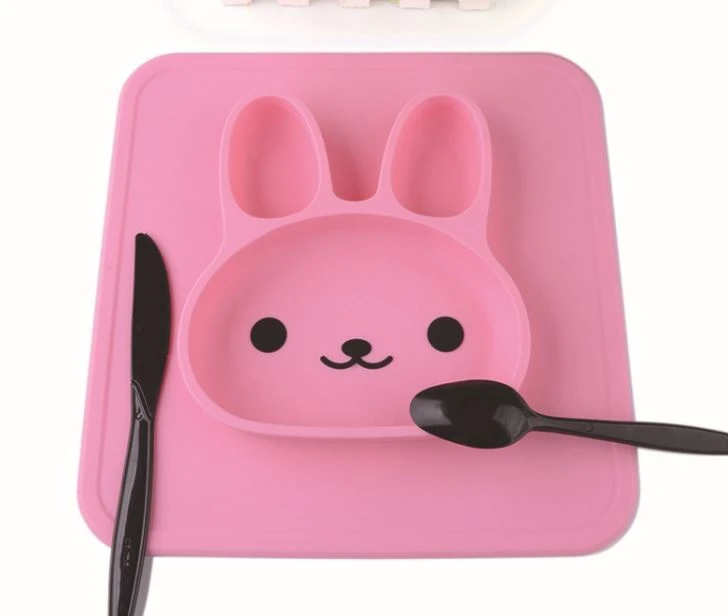 Rabbit Silicone Plate Placemat Baby Tableware