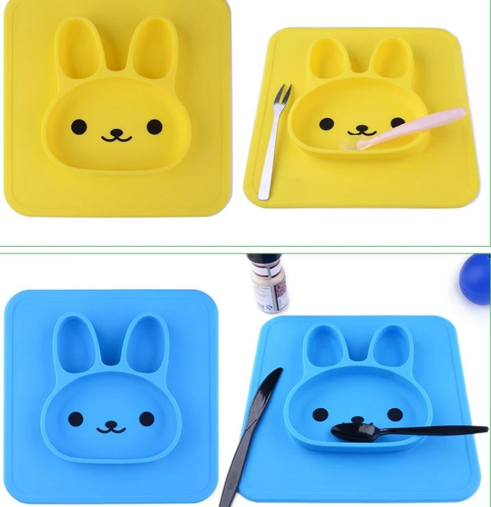 Rabbit Silicone Plate Placemat Baby Tableware
