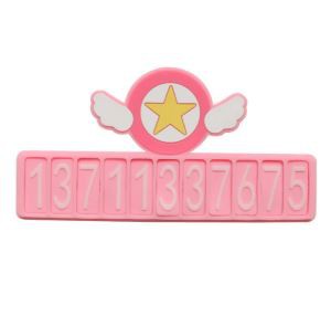 Luminous Cute PVC cauciuc masina număr de telefon Plate