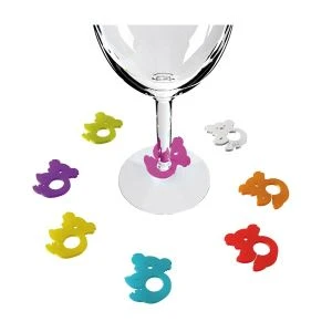 Cârlige de marcare pentru pahare de vin din silicon