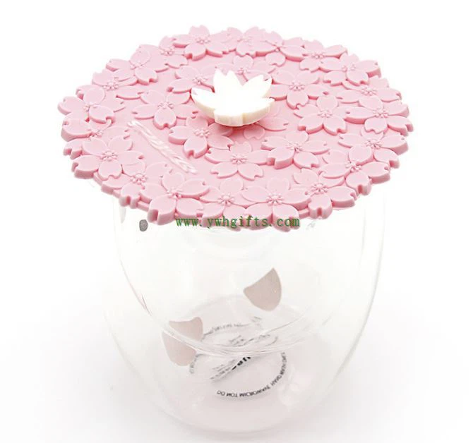 Glass Mark Soft Silicone Coffee Cup Lid Dust-proof Silicone Glass Lid Cup Sealing Lid